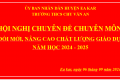 HOẠT ĐỘNG CHUYÊN MÔN ĐẦU NĂM HỌC 2024-2025